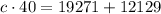 c\cdot 40 = 19271+12129