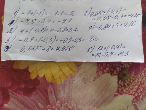 491 Знайди значення виразу a+b, якщо: 3 1) а=-1; b=-1 4) а=-7,5; b = 0; 4' 2) а= +4; b=-0,8; 5) a=-0