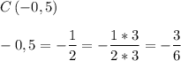 \displaystyle C\left(-0,5\right)\\\\-0,5=-\frac{1}{2}=-\frac{1*3}{2*3}=-\frac{3}{6}