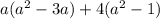 a(a {}^{2} - 3a) + 4 (a ^{2} - 1)