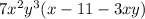 7x^{2} y^{3}(x-11-3xy)