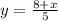 y =\frac{ 8 + x}{5} 