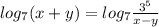 log_{7} (x+y)=log_{7}\frac{3^{5} }{x-y}