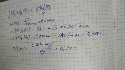 Рассчитай м раствора фосфата аммония с массовой долей соли 60% который можно получить растворением а