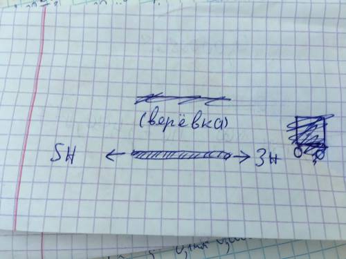 Нарисуйте тело,на которое слева действует сила 3н , а справа 5н !