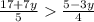 \frac{17+7y}{5} \frac{5-3y}{4}