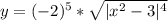 y=(-2)^5*\sqrt{|x^2-3|^4}