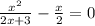 \(\frac{x^2}{2x+3}-\frac{x}{2}=0\)