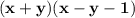 \bf (x+y)(x-y-1)