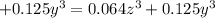  + 0.125 {y}^{3} = 0.064 {z}^{3} + 0.125 {y}^{3} 