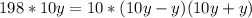 198*10y=10*(10y-y)(10y+y)