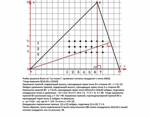 Какая из точек на картинке является точкой пересечения высот треугольника? в качестве ответа введите