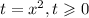 t = {x}^{2} ,t \geqslant 0