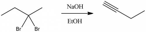 Какой алкин получится из 2,2 дибромбутана при действии избытка спиртового раствора щелочи? ​