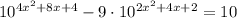 10^{4x^{2}+8x+4}-9\cdot10^{2x^{2}+4x+2}=10