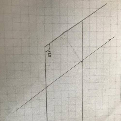 Постройте угол равный 120° отметьте внутри этого угла точку и проведите через нее прямые параллельны