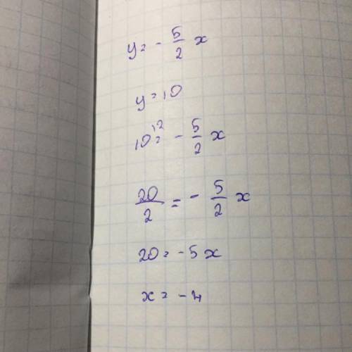 y = - \frac{5}{2} x