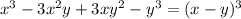 x^{3} - 3x^{2}y + 3xy^{2} - y^{3} = (x-y)^{3}