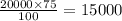  \frac{20000 \times 75}{100} = 15000