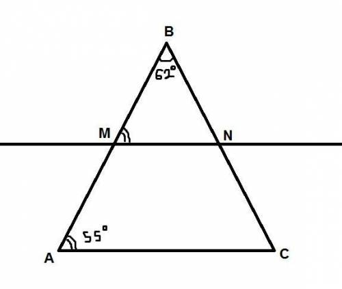 Прямая мn параллельна стороне ас треугольника авс (точка м лежит на ав, точка n на bc). найдите веле