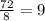  \frac{72}{8} = 9