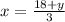 x = \frac{18 + y}{3} 