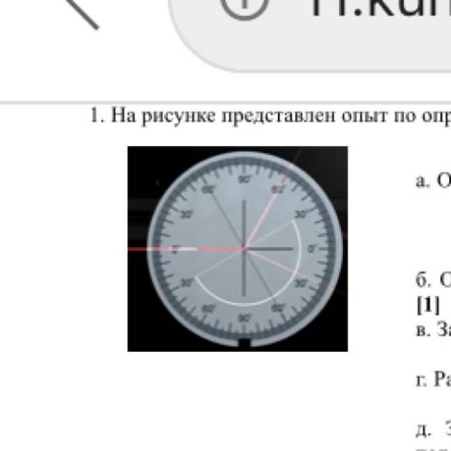 1. На рисунке представлен опыт по определению показателя преломления стекла с полусферической линзы.