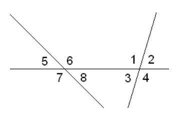 Дано: ∢4=148°, ∢5=64° Вычисли остальные углы