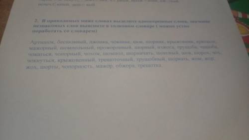 Работать словарем не обязательно выделите однокоренные слова.