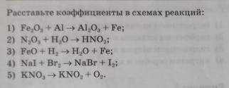 Расставьте коэффициенты в схемах реакций