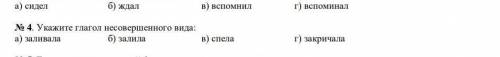 Укажите глагол несовершенного вида: а)заливала б)залила в)спела г)закричала​