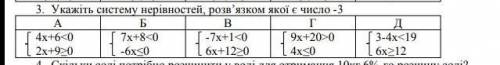 Укажіть систему нерівностей розв'язком якої є число -3до ть потрібно