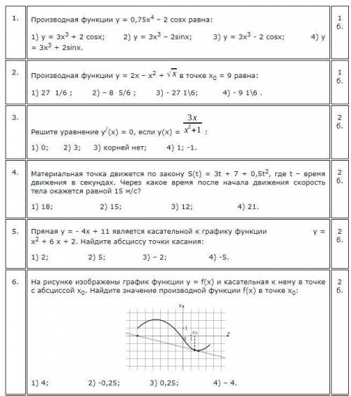 нужны решения по зачёту с производными!(Подробные!) самому подробному решению!