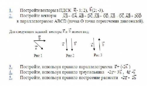 С ВЕКТОРАМИНУЖНО ПОСТРОИТЬ НА КЛЕТЧАТОМ ЛИСТЕ