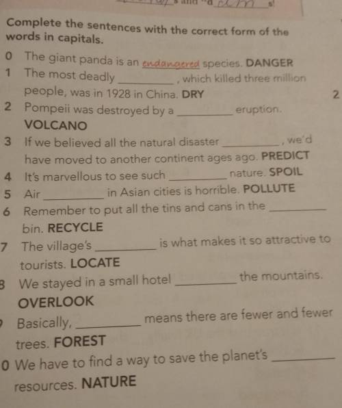 Complete the sentences with the correct form of the words in capitals.​