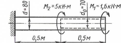 Построить эпюру крутящих моментов. Проверить прочность и жесткость стального бруса, если [τк] = 40 Н