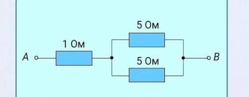 Рассчитайте сопротивление электрической цепи, представленной на рисунке. При необходимости, ответ ок