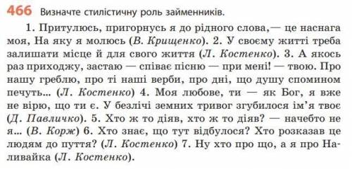 Визначте стилістичну роль займенників.