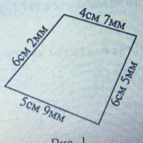 Найдите периметр четырехугольника изображённого на рисунке (Варианты ответа:1)23см3мм,2)22см4мм,3)