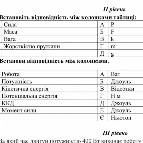 4. Встановіть відповідність між колонками таблиці