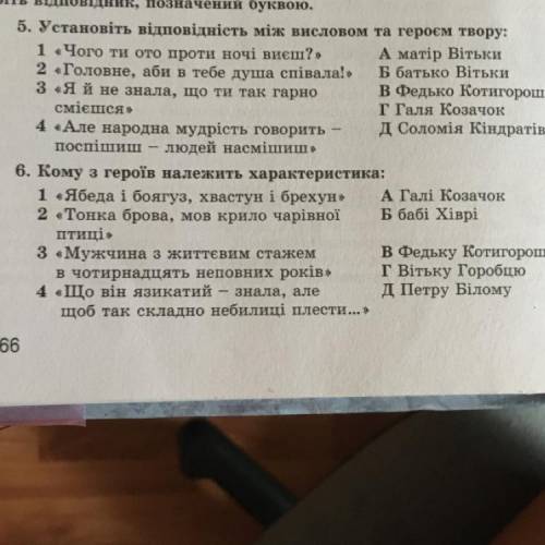 Установіть відповідність між висловом та героєм твору те