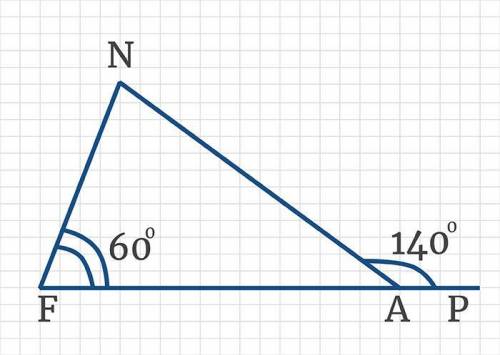 С обьяснением Введите с клавиатуры результат вычислений. По рисунку найдите угол N треугольника FNA