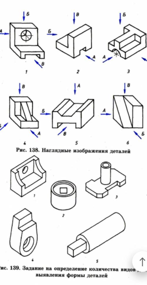 Выберите то направление проецирования, которое должно соответствовать главному виду деталиНа рисунк