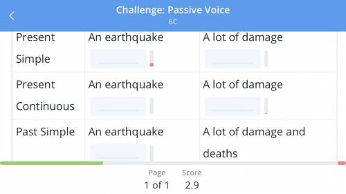 Complete the sentences with active or passive voice. is made by an earthquake.have been made by an