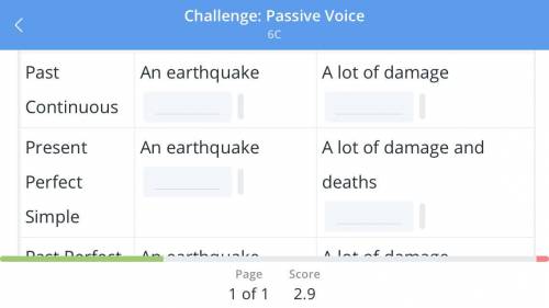 Complete the sentences with active or passive voice. is made by an earthquake.have been made by an