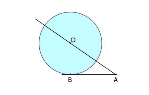 К окружности с центром в точке O проведены касательная AB и секущая AO. Найдите радиус окружности,