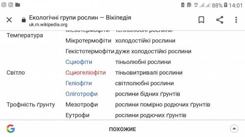  Опишіть групи рослин по відношенню до різного освітлення.​ 