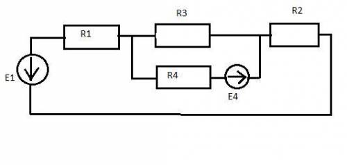 Определить все токи E1=120 B E4=120 B R1= 4 Ом R2=2 Ом R3=12 Ом R4=6 Ом