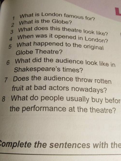 Then answer LC4Chris: What is it?Shakespeare's plays are staged.Chris: Can we visit the theatre?3 W