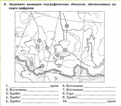 Горы юга Сибири Под цифрами - 1,7,8,10 - можете не писать